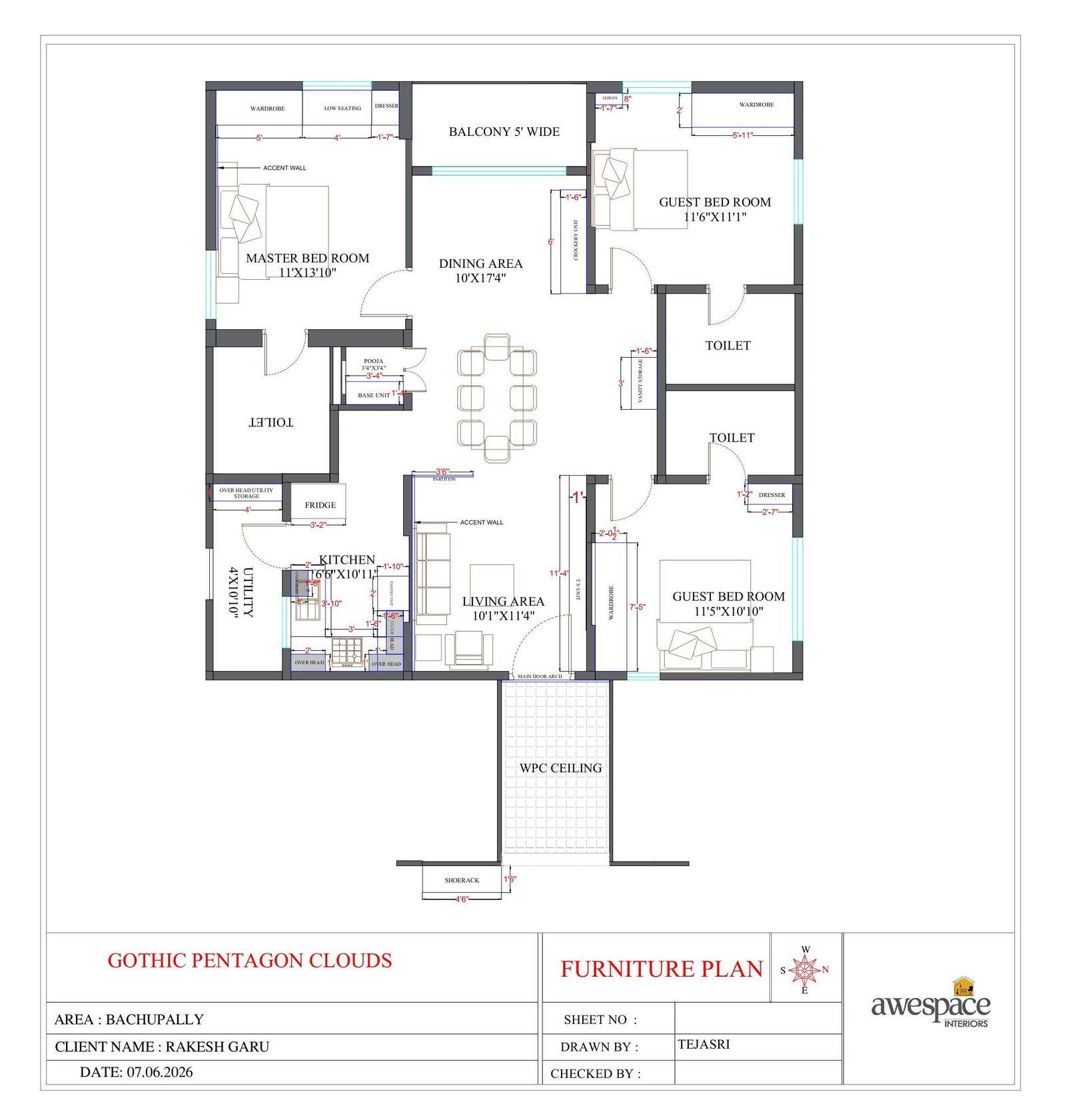 Mr.Rakesh Garu Gothic Pentagon interior design project